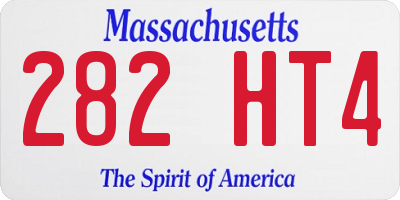 MA license plate 282HT4