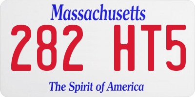 MA license plate 282HT5