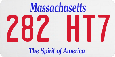 MA license plate 282HT7