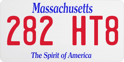 MA license plate 282HT8