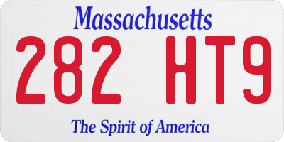 MA license plate 282HT9