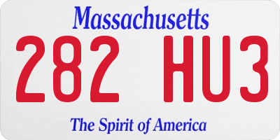 MA license plate 282HU3