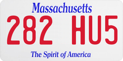 MA license plate 282HU5