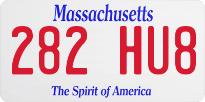MA license plate 282HU8