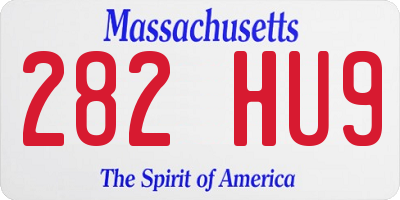 MA license plate 282HU9