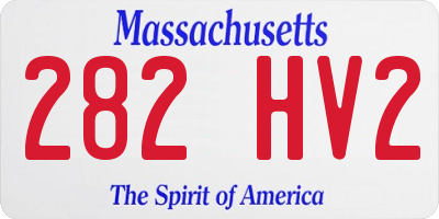 MA license plate 282HV2