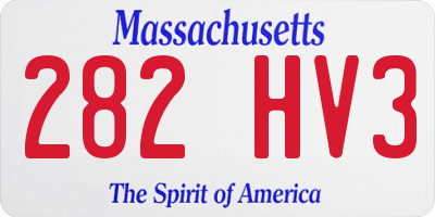 MA license plate 282HV3