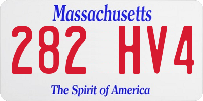 MA license plate 282HV4