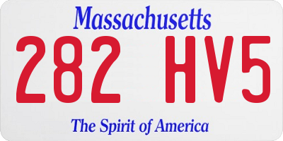 MA license plate 282HV5