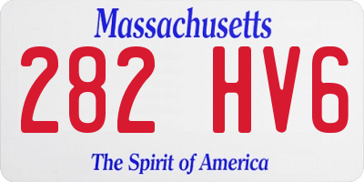 MA license plate 282HV6