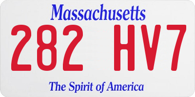 MA license plate 282HV7