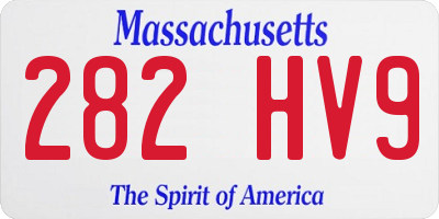 MA license plate 282HV9