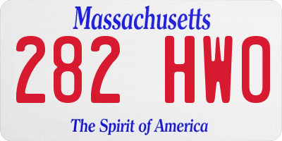 MA license plate 282HW0