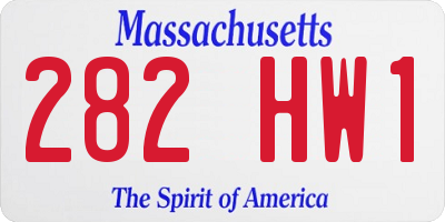 MA license plate 282HW1