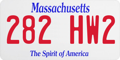 MA license plate 282HW2