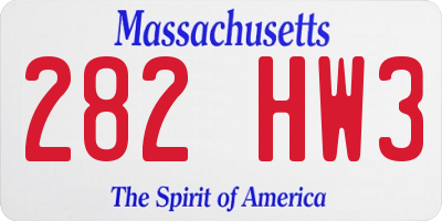 MA license plate 282HW3