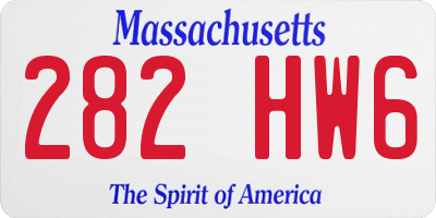 MA license plate 282HW6