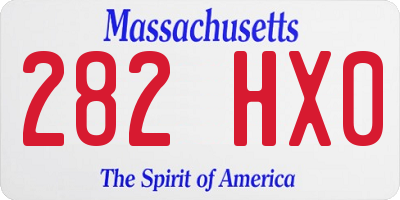 MA license plate 282HX0