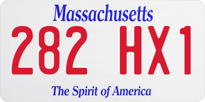 MA license plate 282HX1