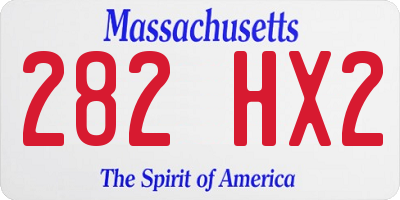MA license plate 282HX2