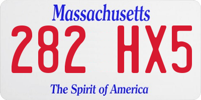 MA license plate 282HX5