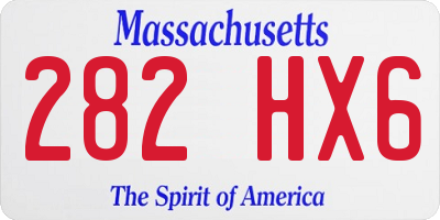 MA license plate 282HX6