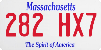 MA license plate 282HX7