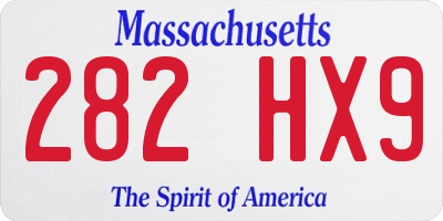 MA license plate 282HX9