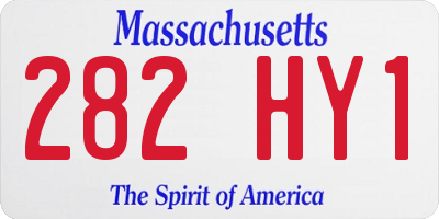 MA license plate 282HY1
