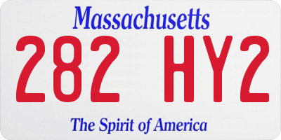 MA license plate 282HY2