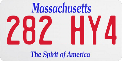 MA license plate 282HY4