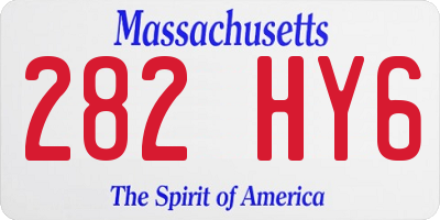 MA license plate 282HY6