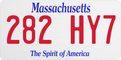 MA license plate 282HY7