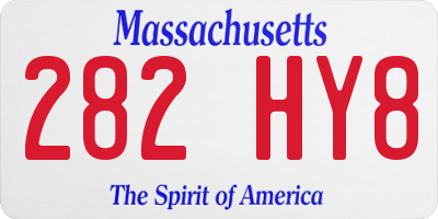 MA license plate 282HY8