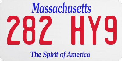 MA license plate 282HY9