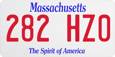 MA license plate 282HZ0