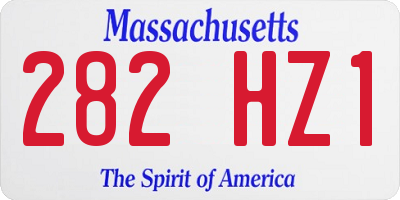MA license plate 282HZ1