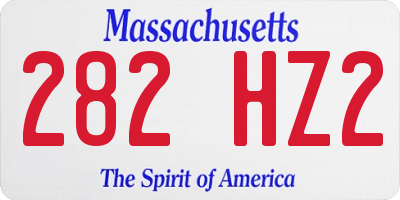 MA license plate 282HZ2