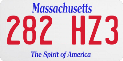 MA license plate 282HZ3