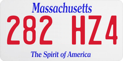 MA license plate 282HZ4