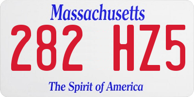 MA license plate 282HZ5