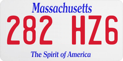 MA license plate 282HZ6