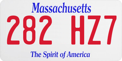 MA license plate 282HZ7