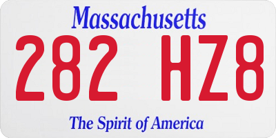 MA license plate 282HZ8