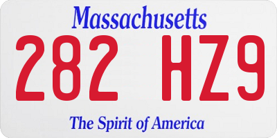 MA license plate 282HZ9
