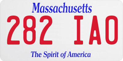 MA license plate 282IA0