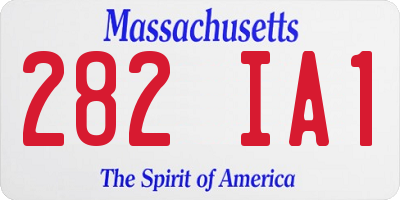 MA license plate 282IA1
