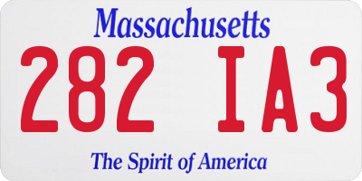 MA license plate 282IA3