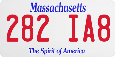 MA license plate 282IA8