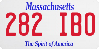 MA license plate 282IB0
